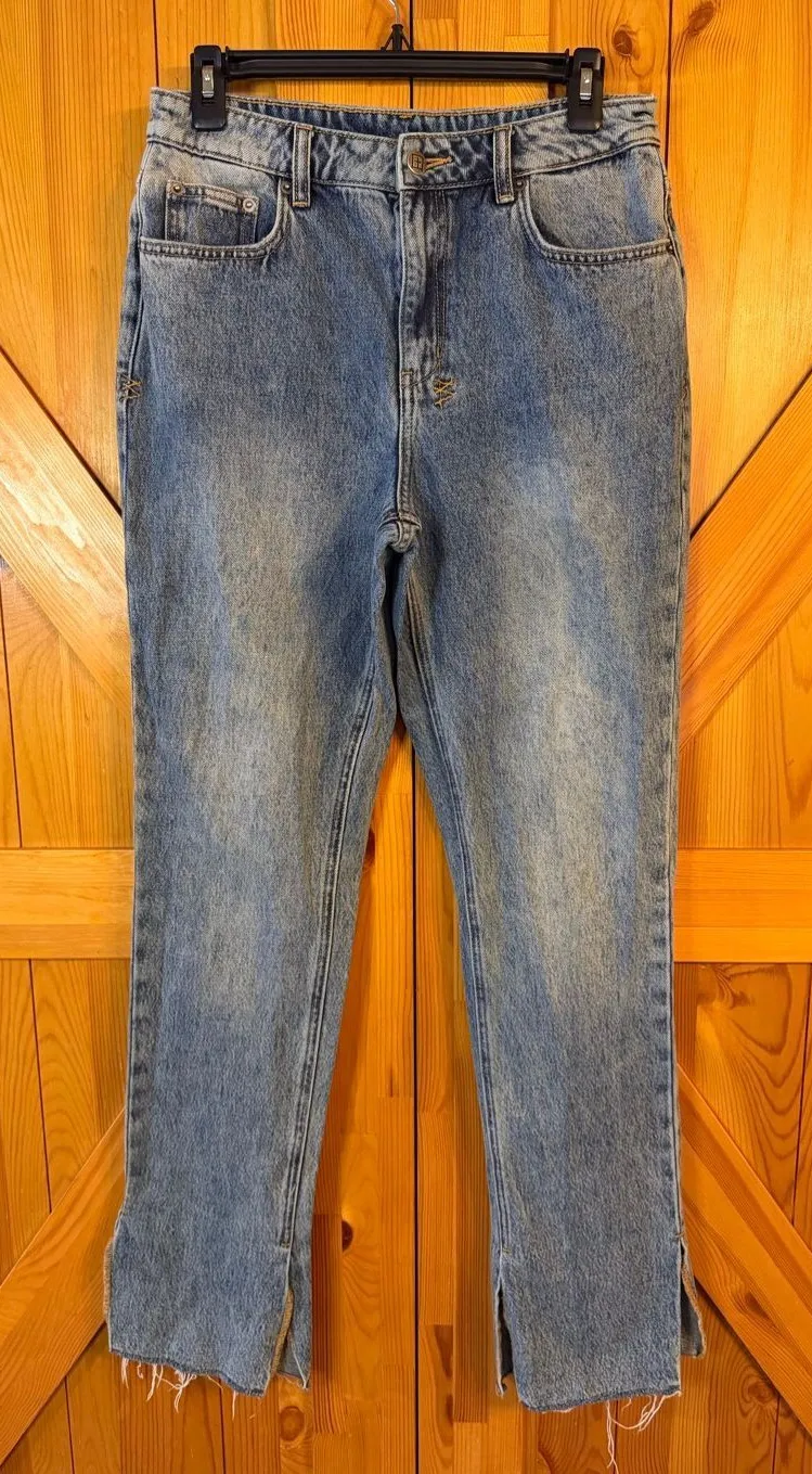 KSUBI Straight Leg High Rise Split Hem Medium Wash Denim Jeans Size 28 (6497) - Image 1