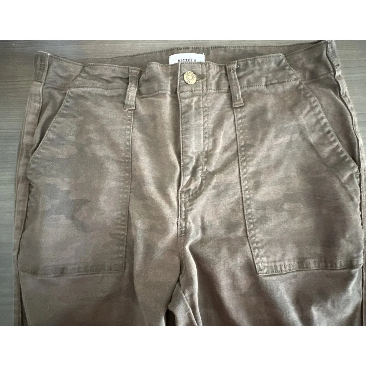 Pistola Mara Camo Ankle Pants Stretch Straight Leg Coquette Y2K Size 29 - Image 5