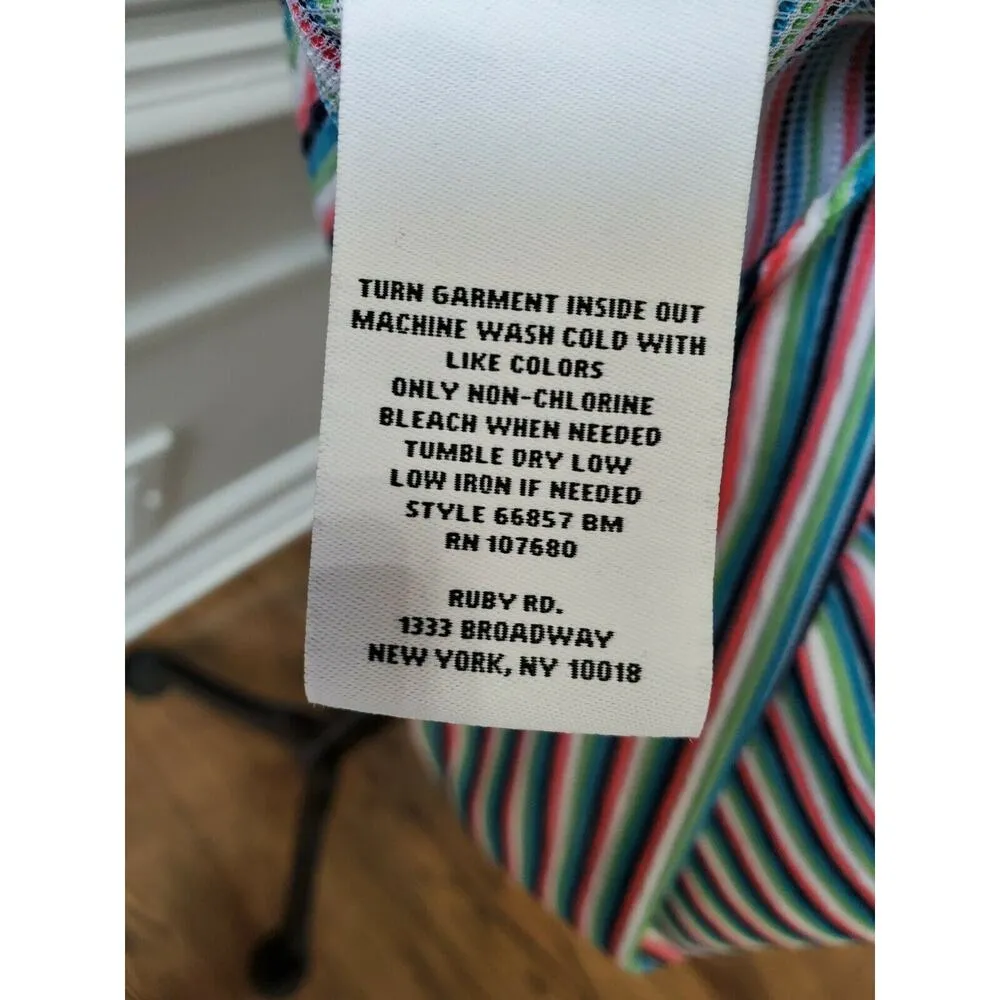 Ruby Rd Women's Multicolor Striped Polyester Round Neck 3/4 Sleeve Top Shirt 3X - Image 10