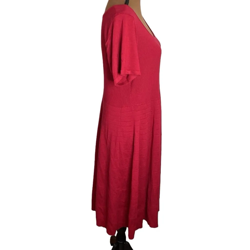 Torrid  Mini Sweater Skater Dress in red size 2X - Image 4