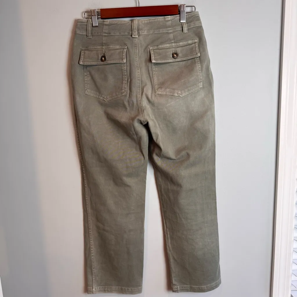 Faherty Utility Pants Organic Cotton Crop In Olive Size 27 - Image 5