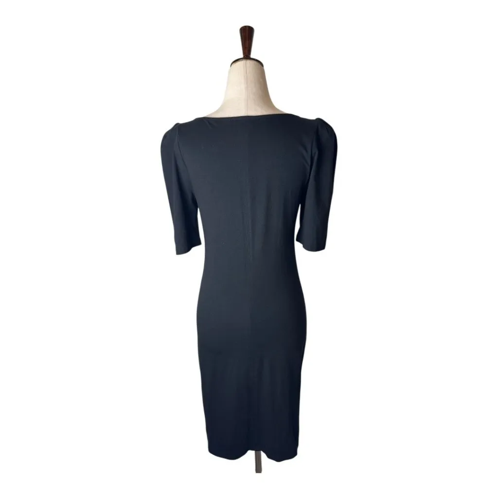 Wilfred Aritzia Dress Women Medium Black Cotton‎ Nissa Cinch Front Mini Gothic - Image 3