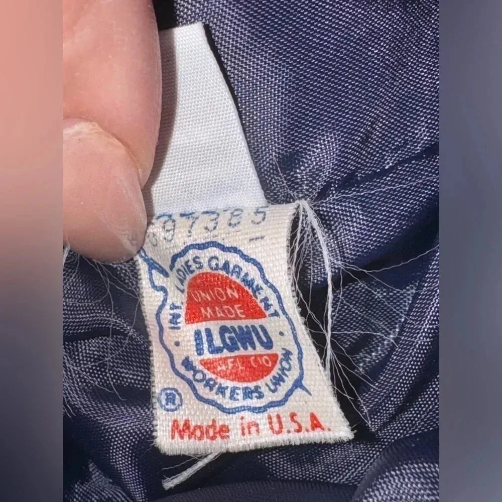 Helen Ziki women’s tweed collarles button up blazer Purple 8 career work vintage - Image 7