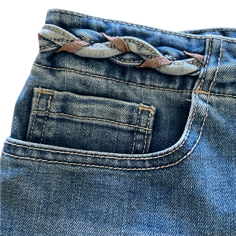 Free People Braided belt denim button fly shorts - Image 5