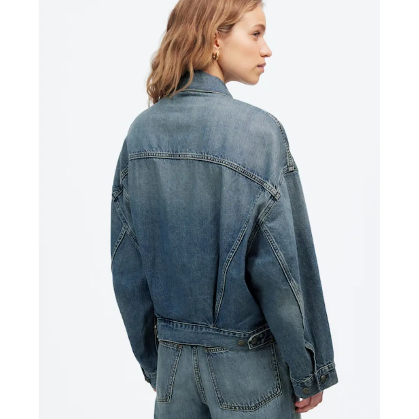 NWOT Madewell Relaxed Crop Jean Trucker Jacket in Billings Wash Size Small - Image 3