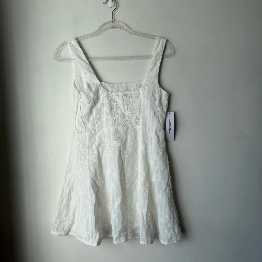 Princess Polly You Can White Floral Embroidered Mini Dress 4 NWT - Image 10