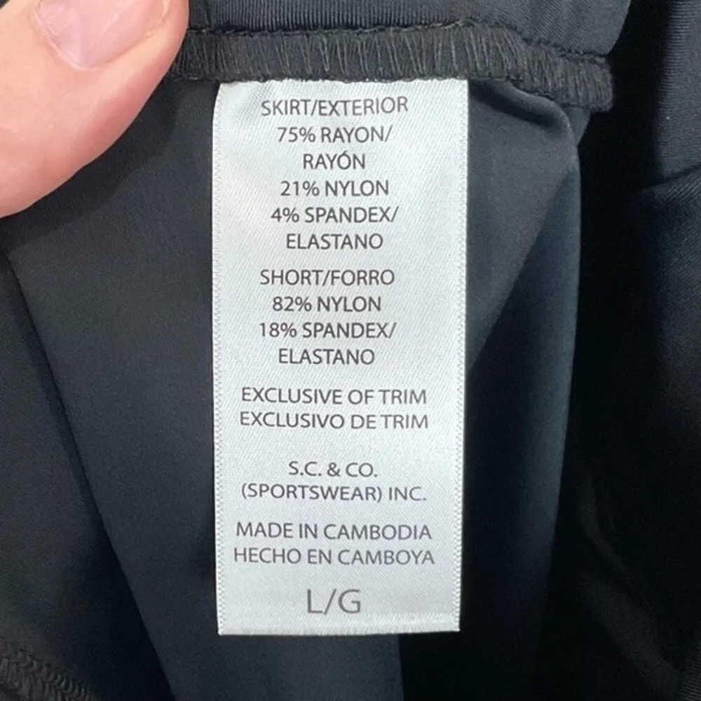Black Knit Skort Tummy Control Active Ladies Sz Lg Stretch Casual S. C. & Co. - Image 2