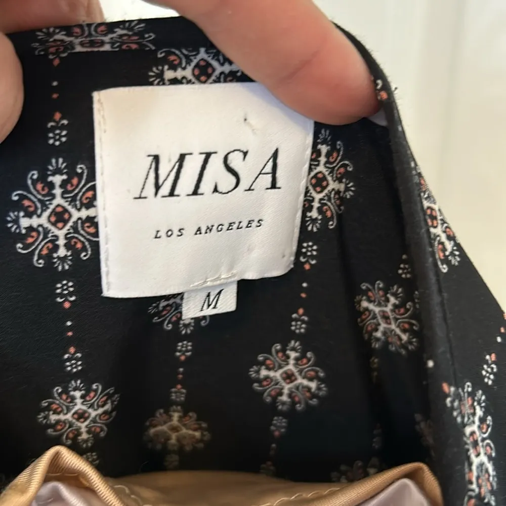 Misa Los Angeles Printed Smocked Sleeve Peplum Top - Image 6