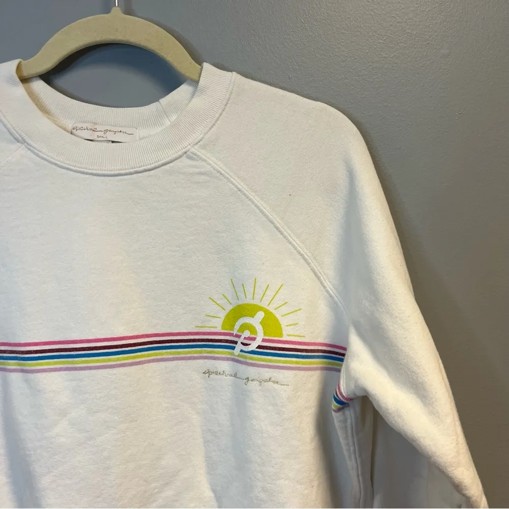 Spiritual Gangster x PELOTON Sweatshirt LIMITED EDITION White Crew Neck Sz S EUC - Image 3