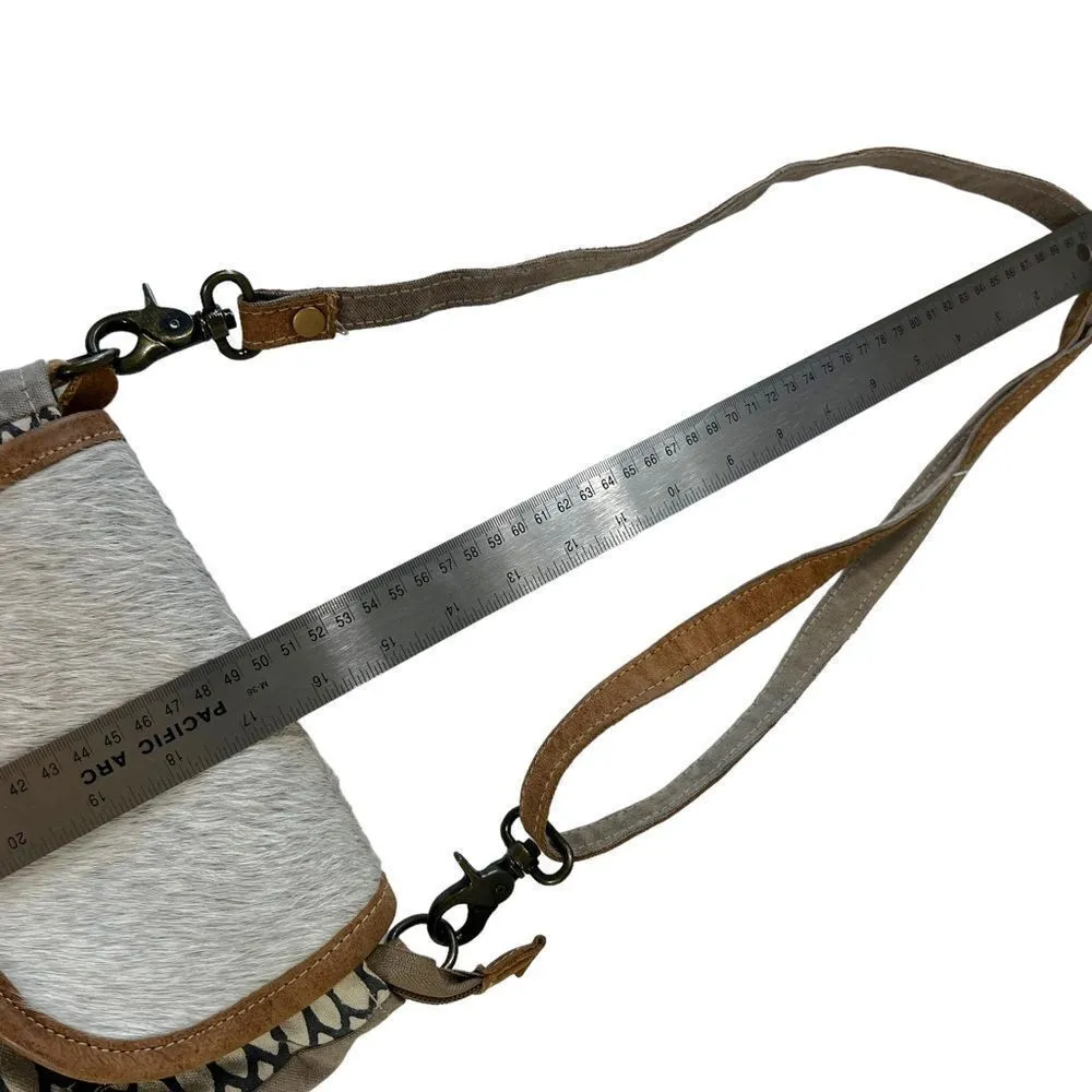 Myra Bag Hairon Flap Honey Bee Design Crossbody Purse Gray - Image 10