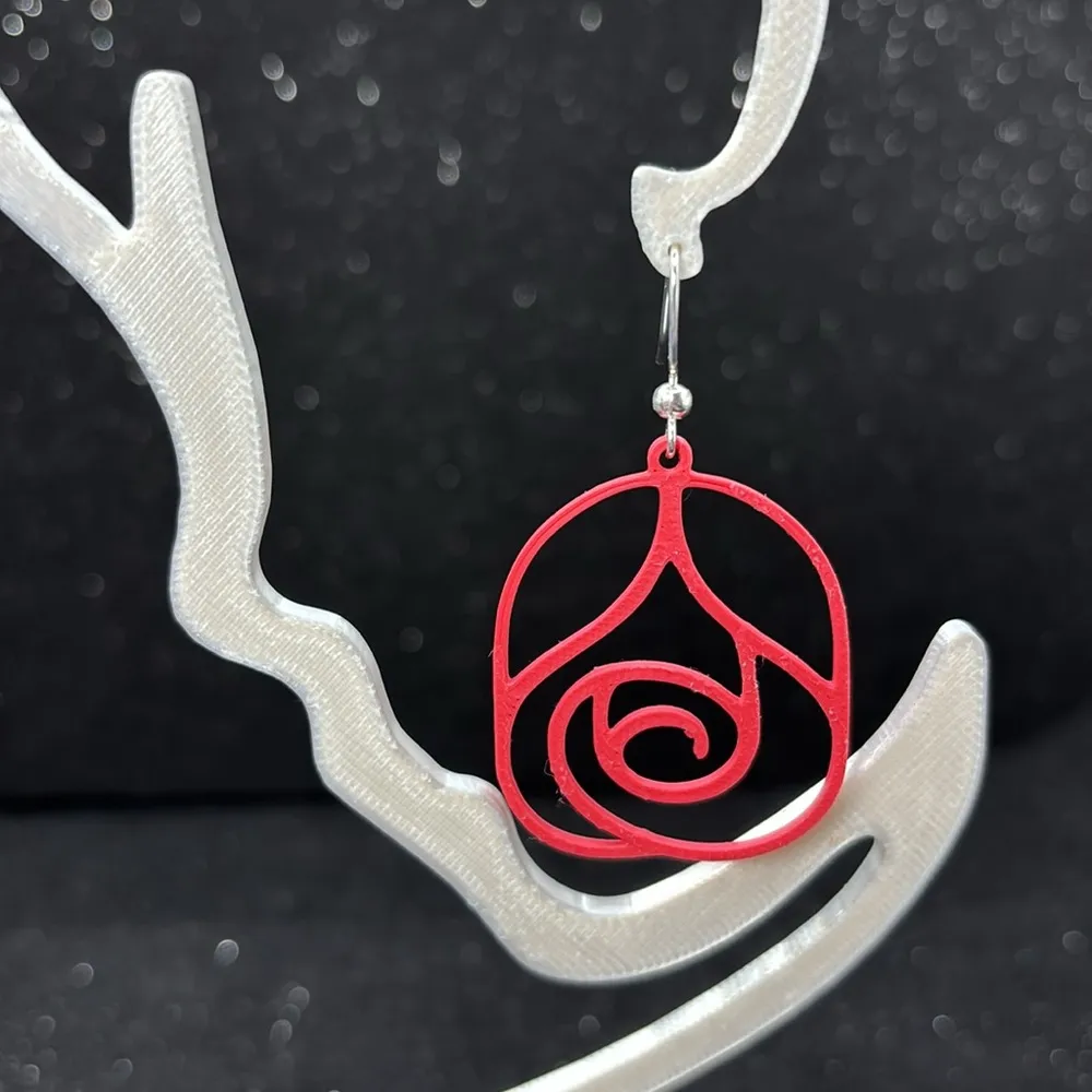 The Meadow Bloom Red Rose Earrings - Image 2