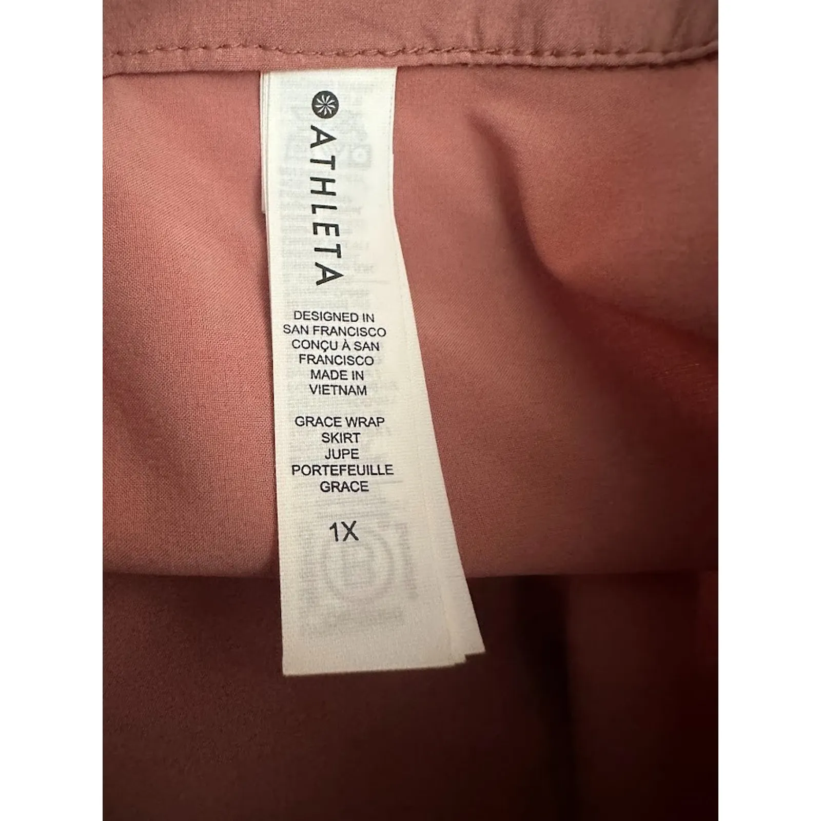 Athleta Women’s 1X Grace Wrap Skirt Palermo Pink Lightweight Side Tie Travel - Image 5