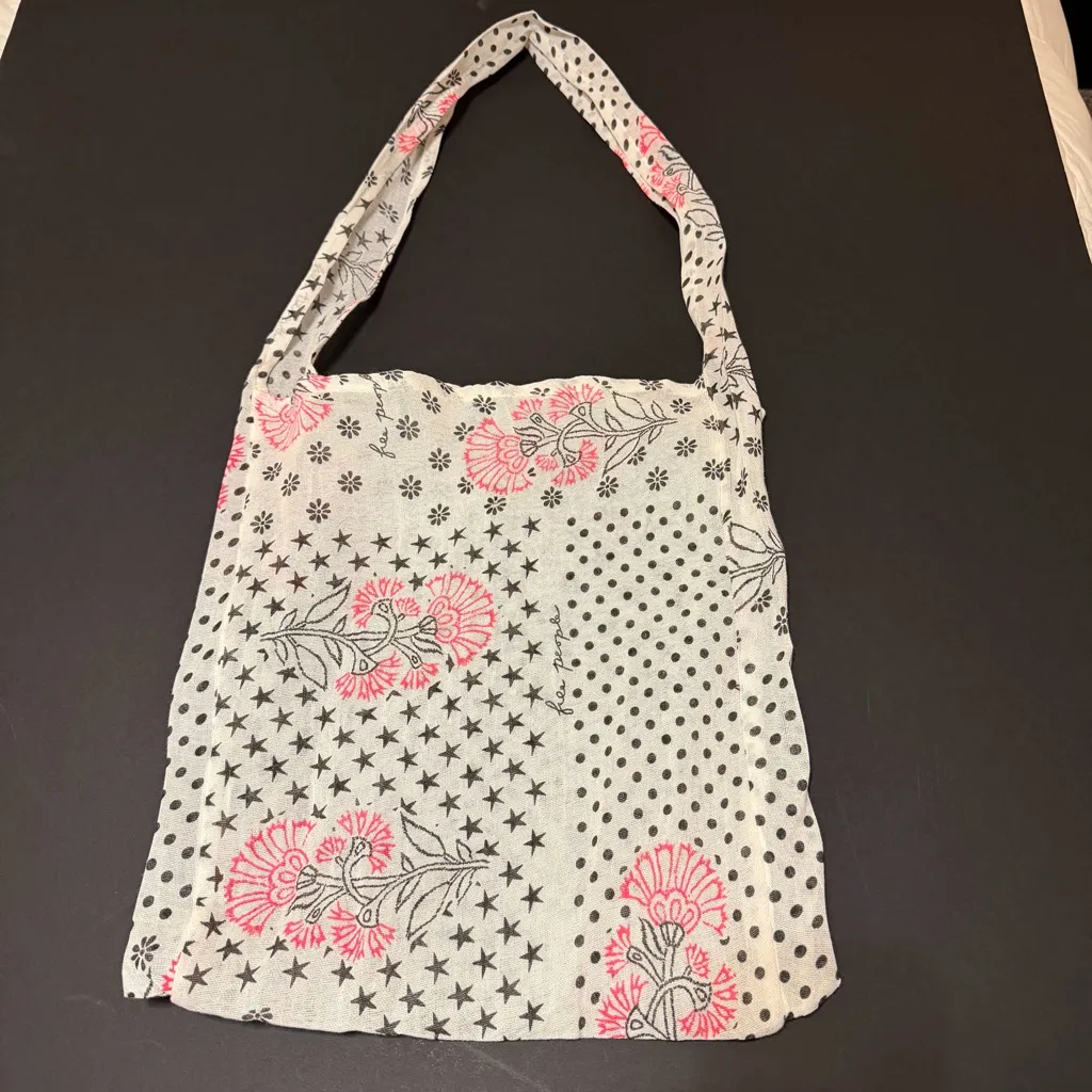 Free People boho fabric tote 14”x15” - Image 3