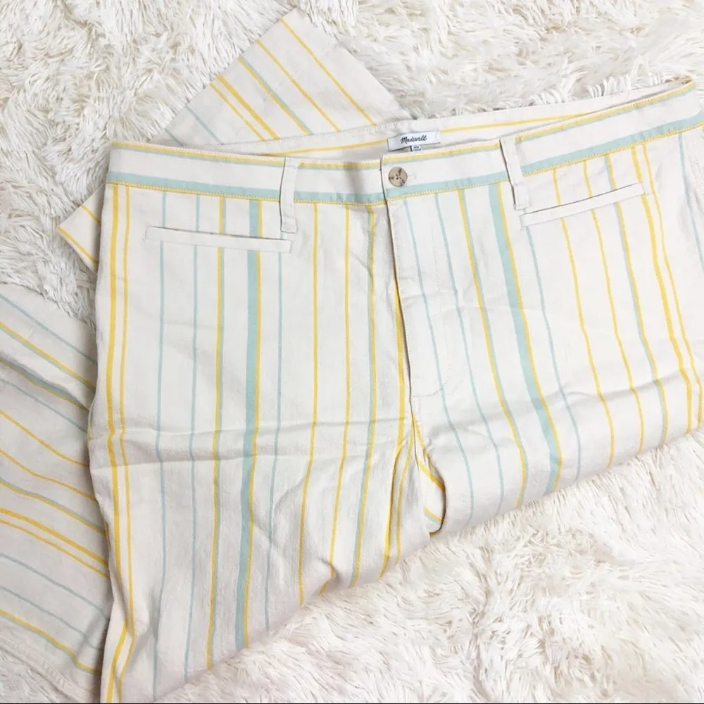 New Madewell Emmett Wide-Leg Crop Pants in Stripe Plus Size Petite 37P - Image 5