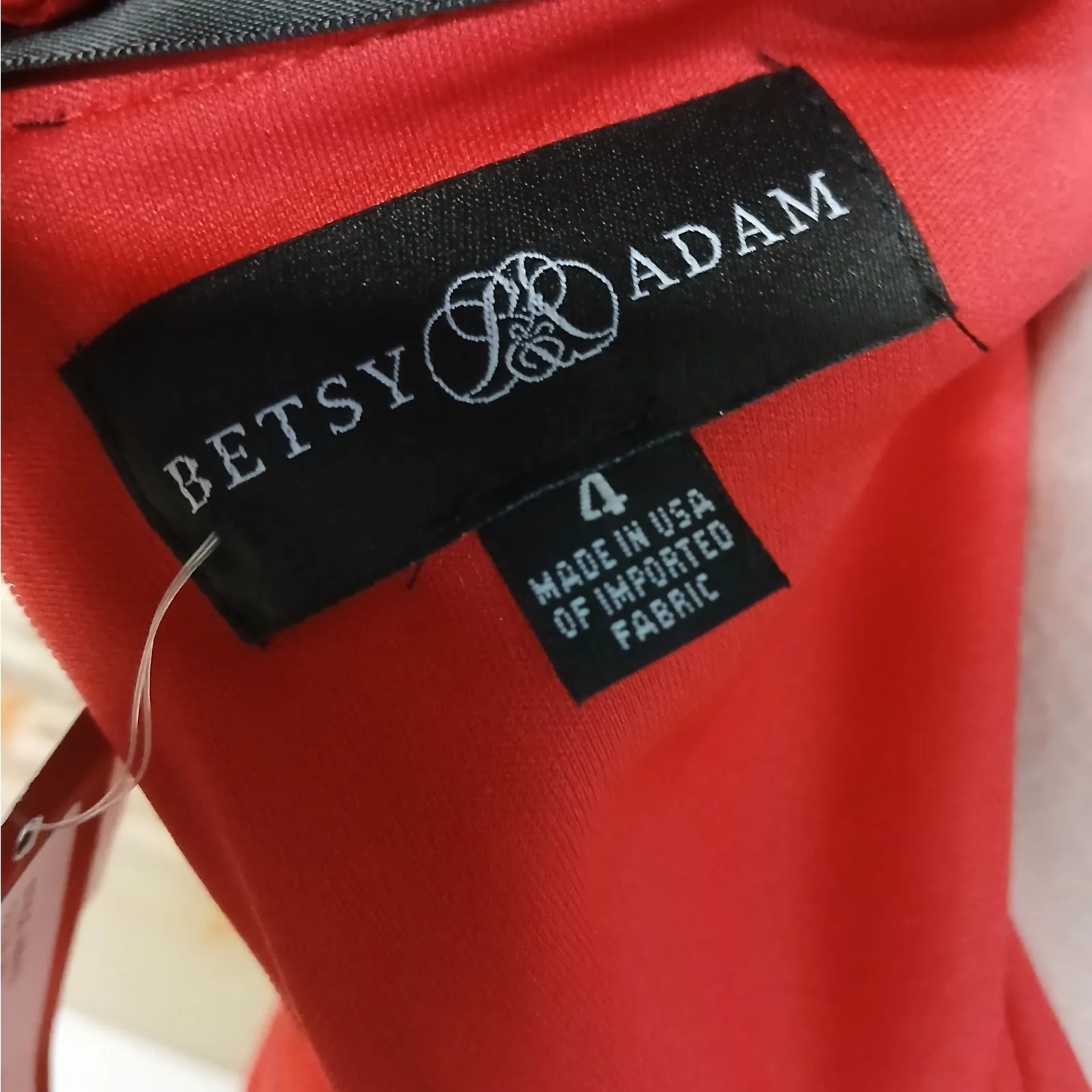 Betsy & Adam Formal Evening Gown Women's 4 Red Special Occasion Dress Party - Image 7