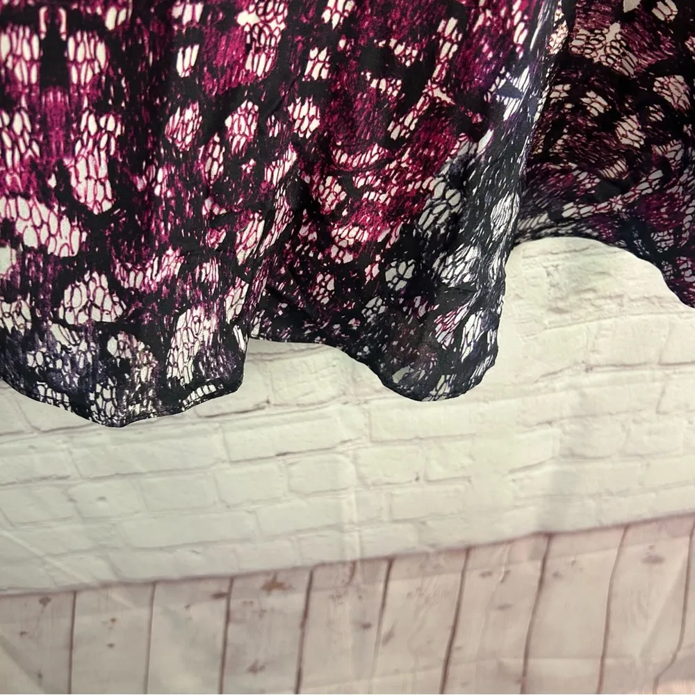 HUNTER BELL Blouse ladies Small colorful asymmetric silk hi/lo artsy - Image 10