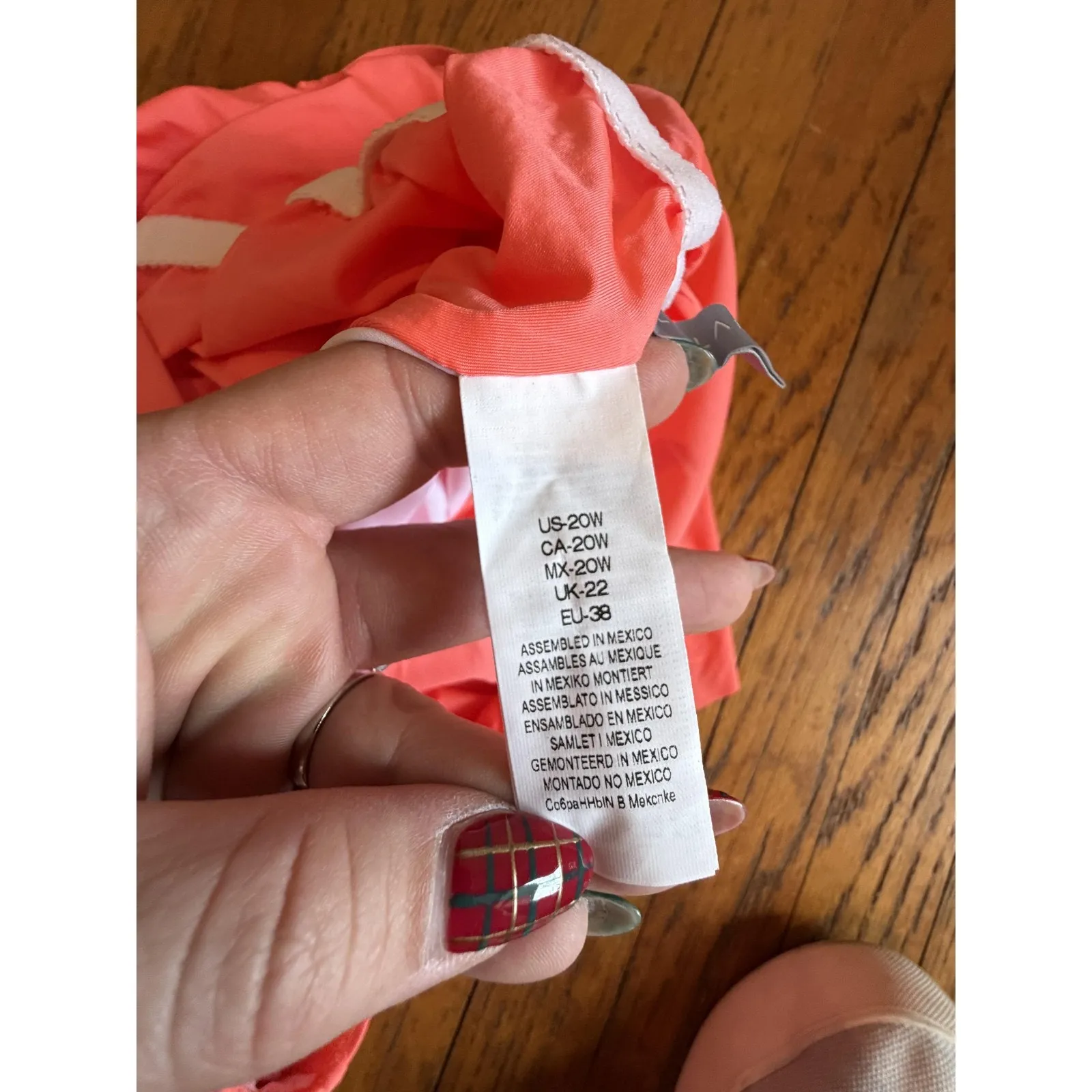 La Blanca Swimsuit Womens 20W Pink One Piece Ruffle Off Shoulder Tummy Control - Image 7