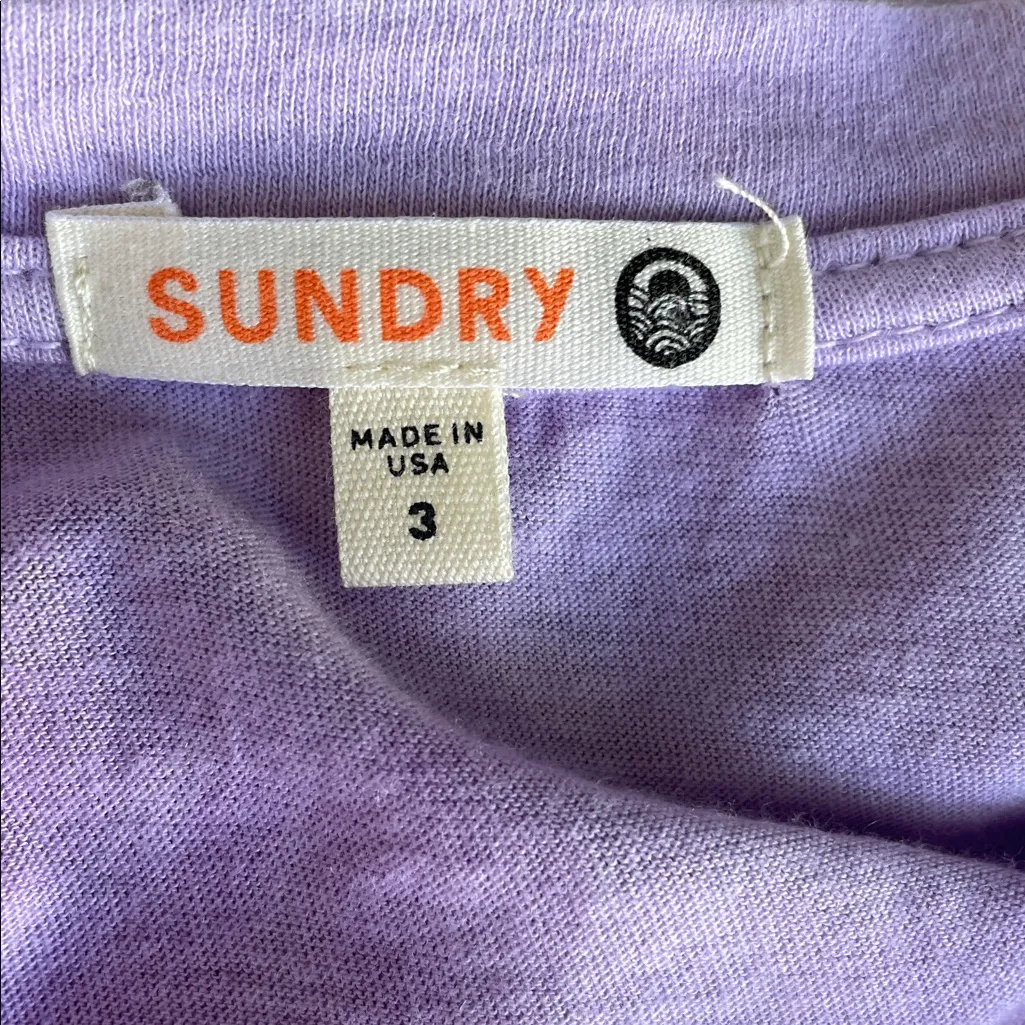 Sundry Lavender Tie-Dye long Sleeve Tee - Image 4