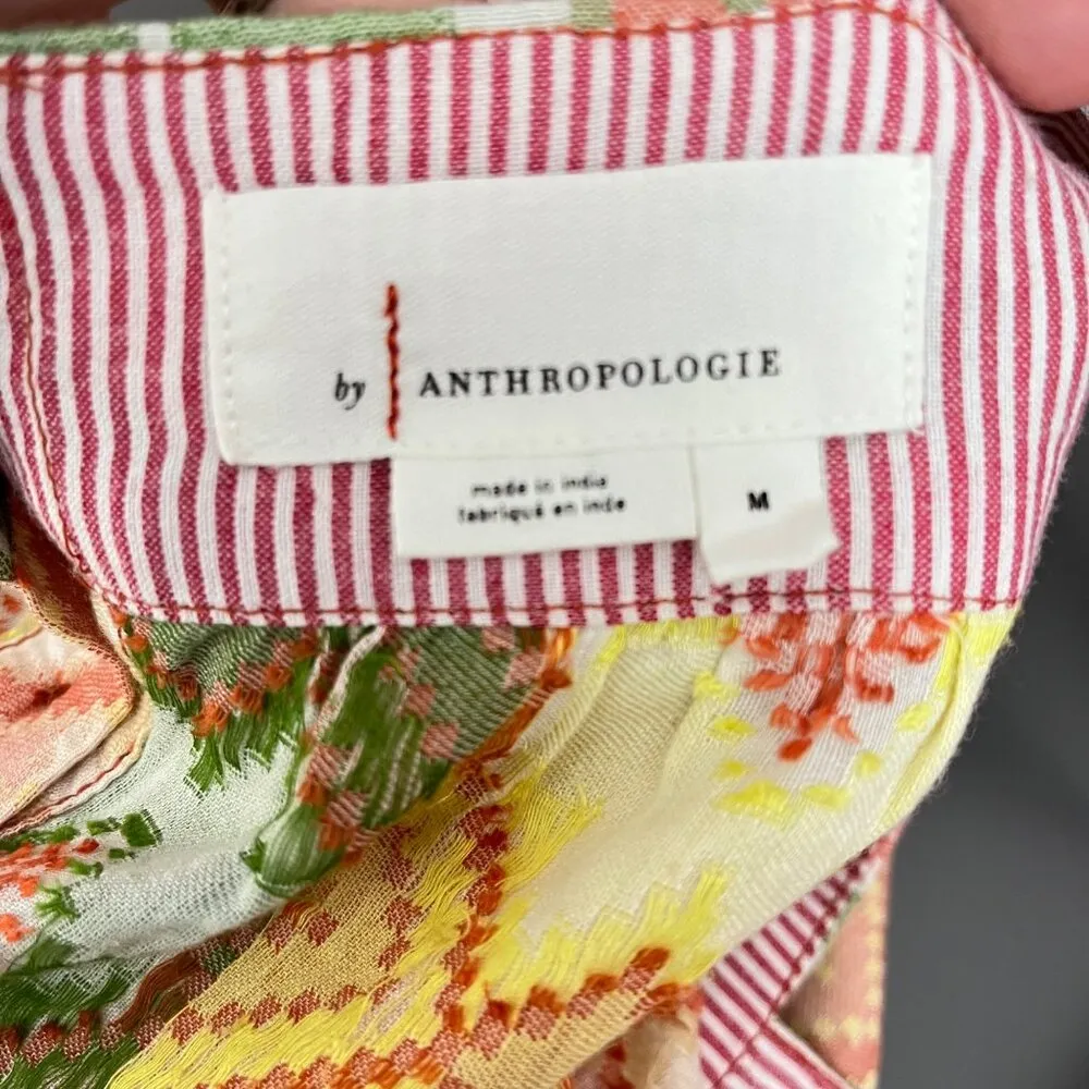 Anthropologie Multicolor Ikat Print Button-Down Sleeveless Top With Wide Straps - Image 5