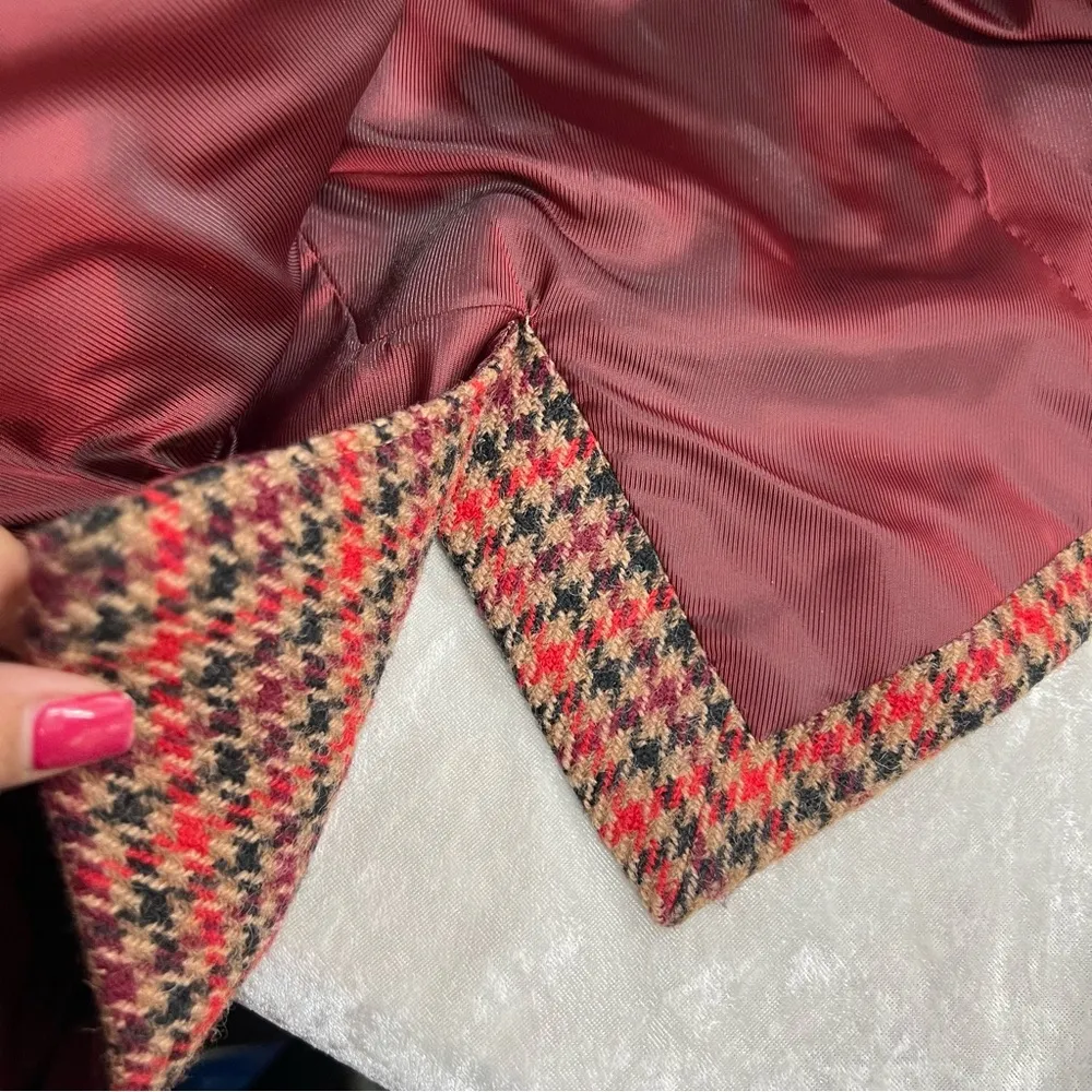 Talbots 8p Aberdeen Houndstooth Check Wool Blend Blazer Two Button Career - Image 11