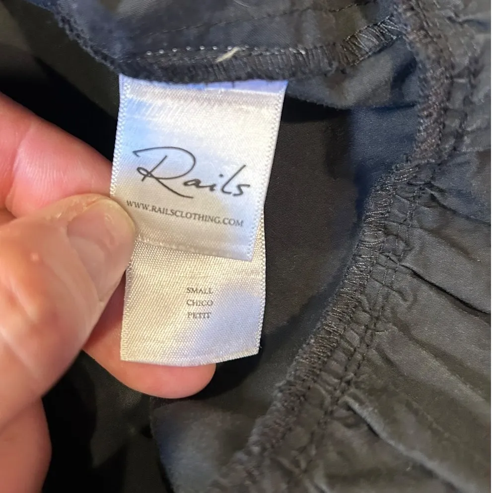 RAILS Black Rumi Sleeveless Eyelet Smocked Ruffled Midi Hem Tank Sundress Small - Image 9