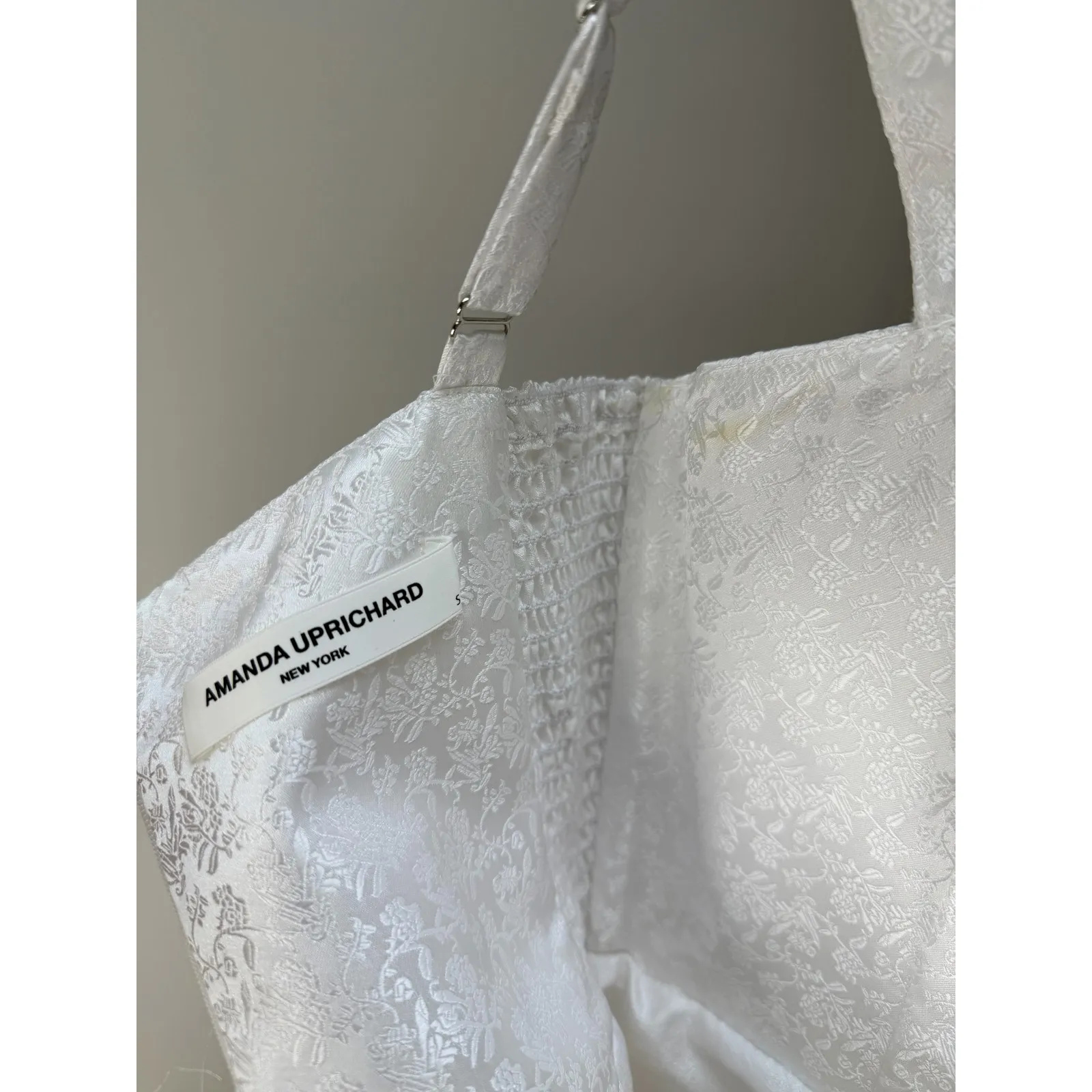 Amanda Uprichard Bethany Mini Romper Dress Women Small White Jacquard - Image 6