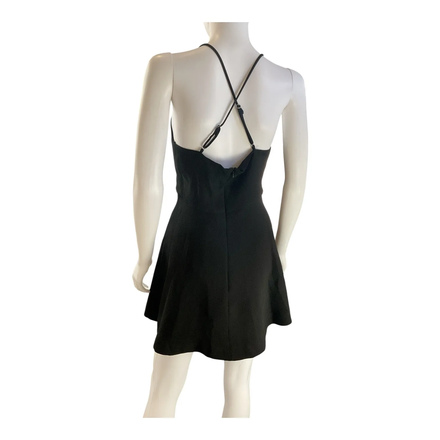 Black Mini Dress Deep V Neck Sleeveless Party Cocktail Dress‎ - Image 2