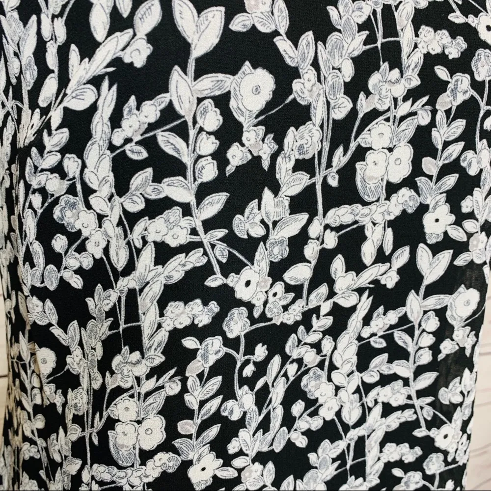 NWT Lauren Ralph Lauren Black & White Floral Sleeveless Shift Dress Size XS - Image 7