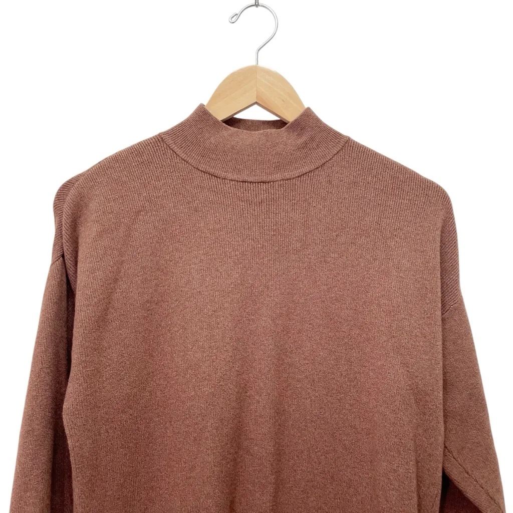 Abercrombie & Fitch Soft A&F Collection Brown Mock Neck Sweater Dress Size XS - Image 8