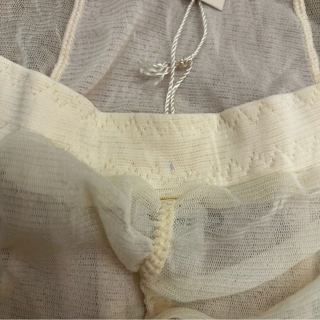 NWT We Are HAH Sheer Lace Ruffle Bodysuit Lingerie Size XL Tan - Image 7