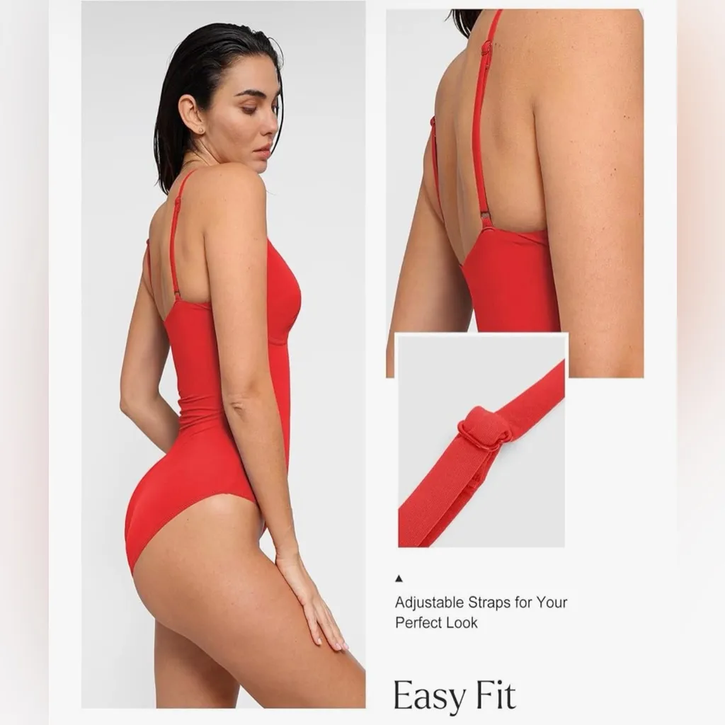 Popilush Tummy Control Swimsuit Built In Shapewear V - Image 4