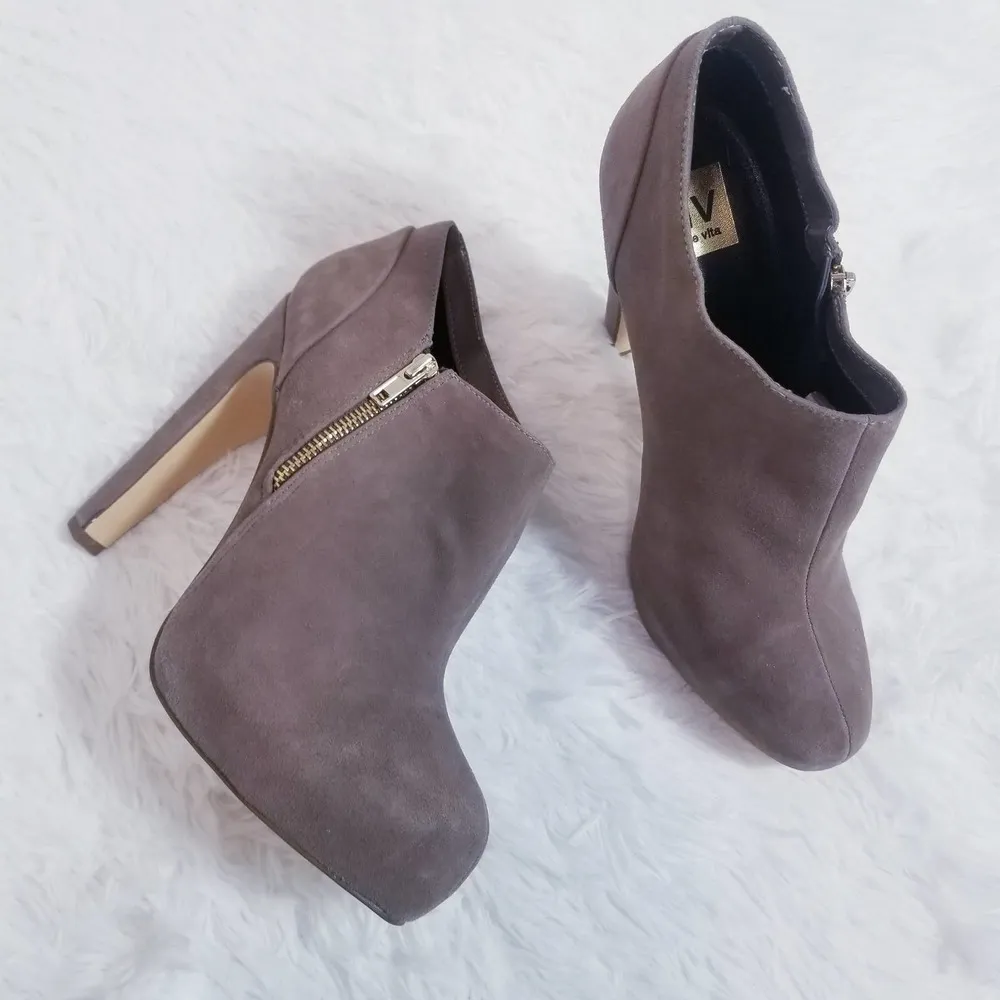 Dolce Vita Taupe Nubuck High Heels Booties Size 10 - Image 8