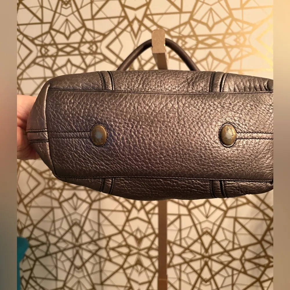 Kenneth Cole Leather Hobo Bag, Pewter - Image 2