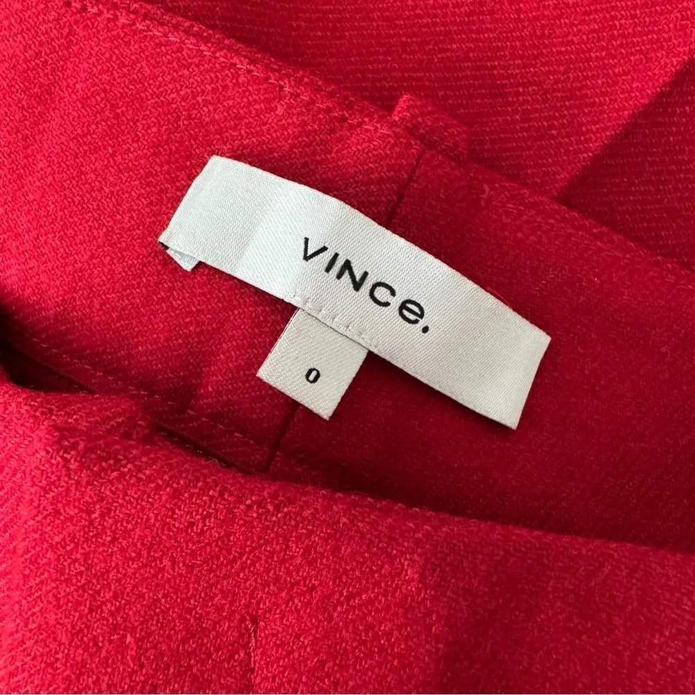 Vince Flannel Tailored Wool Blend Pants in Crimson Red Size 0 XS - Image 12