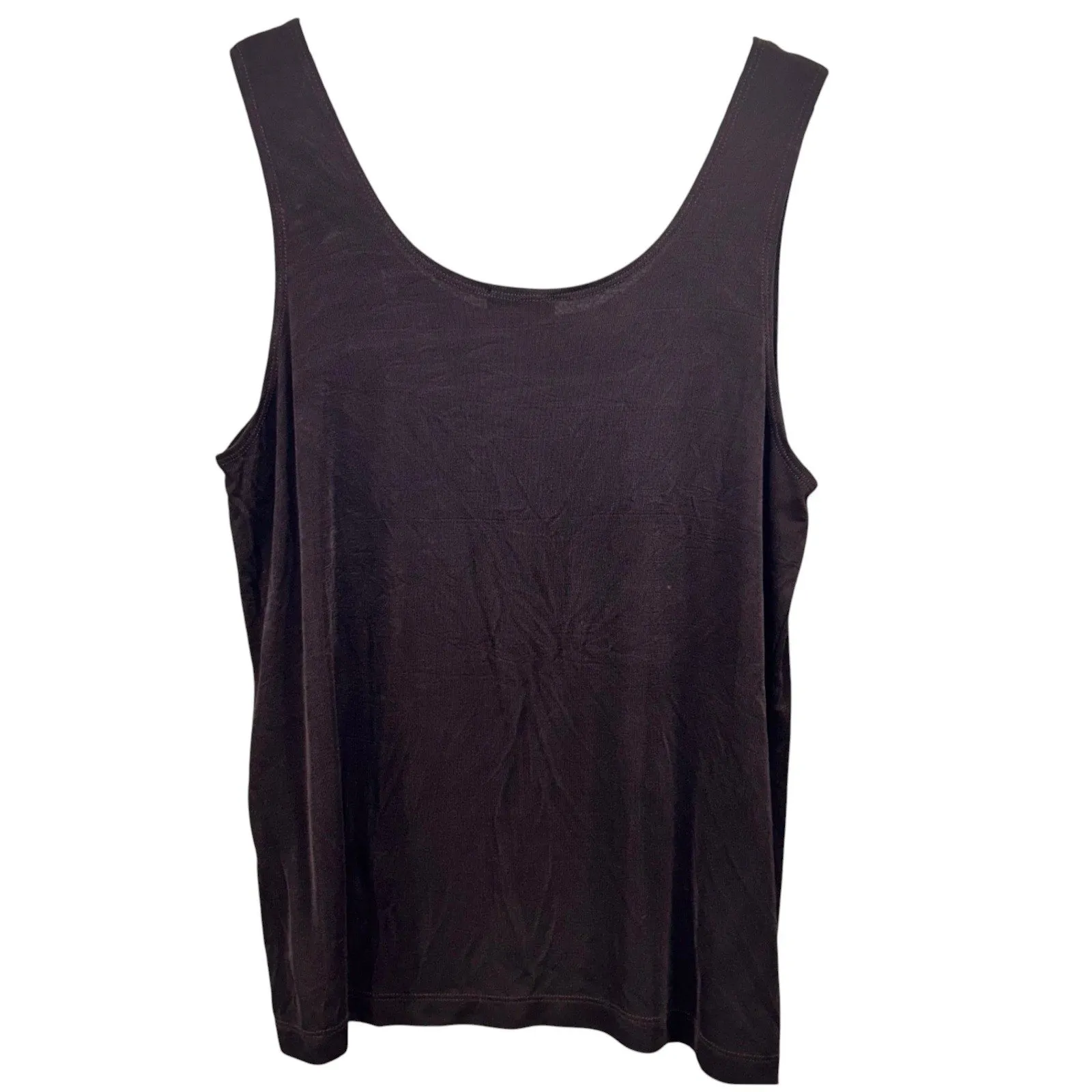 Chicos‎ Womens Tank Top Size XL Or 3 Travelers Brown Slinky Knit Liquid Knit - Image 2