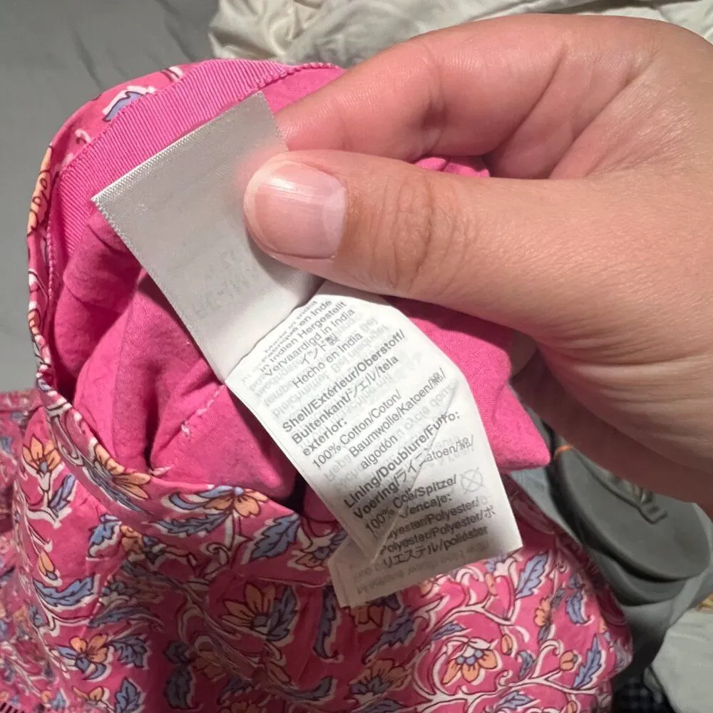 J. Crew pink floral block print tiered full lined cotton midi skirt size XS - Image 12