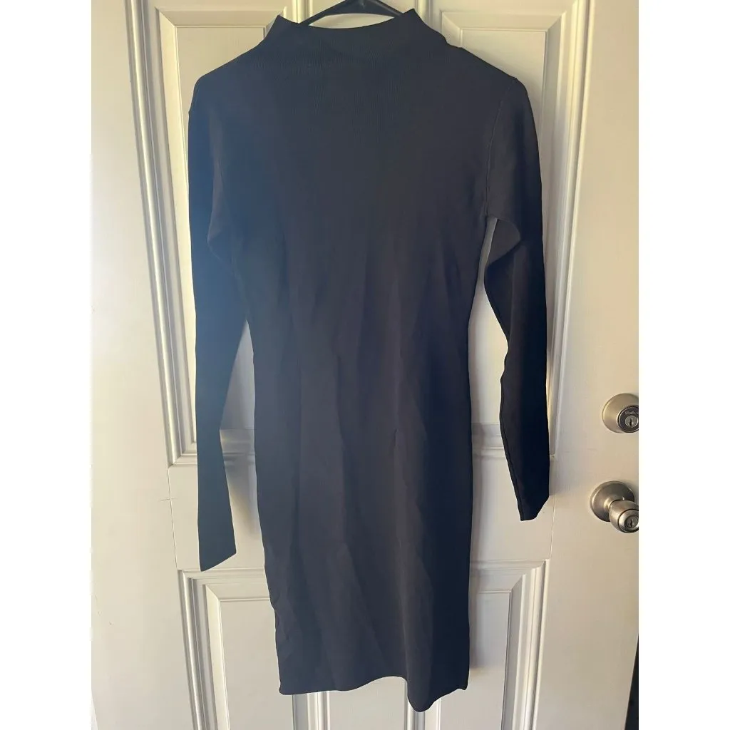 Mother of All NEW NWT Helen Knit dress Black Ribbed Long Sleeve Mock Neck Medium - Image 7