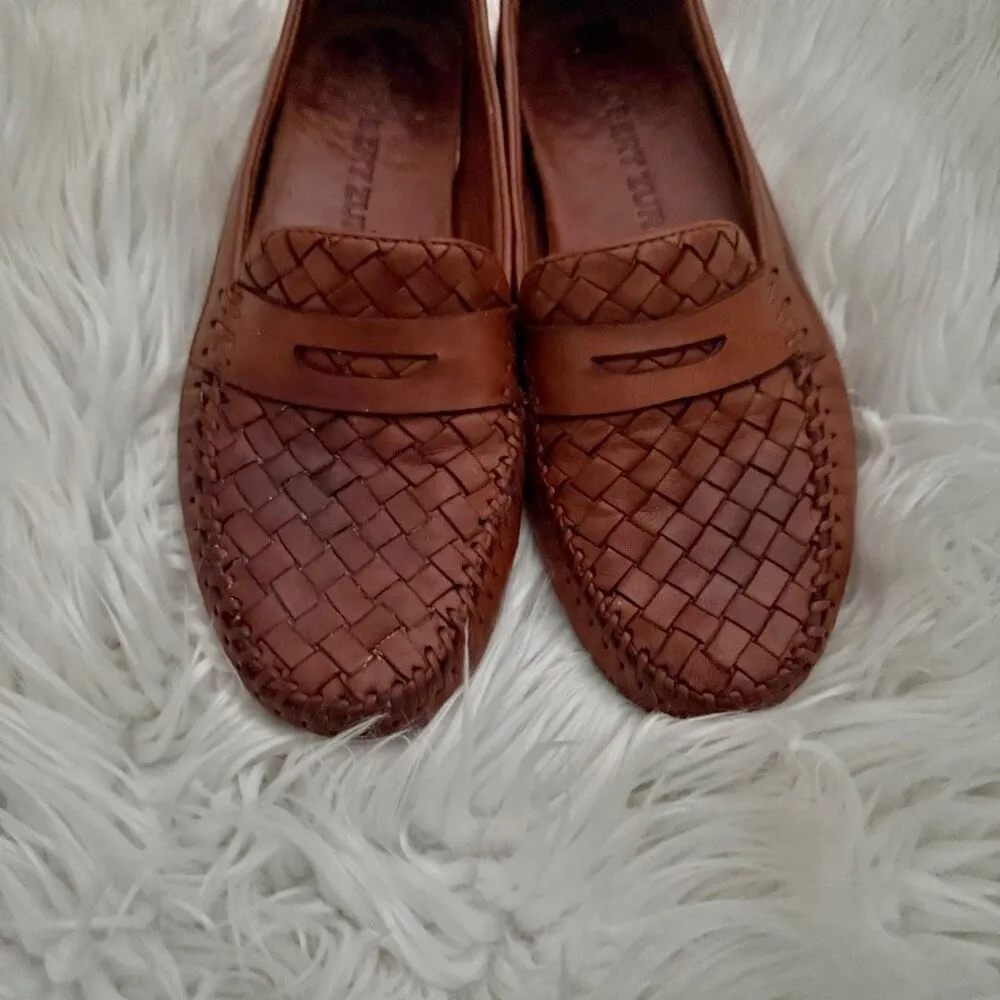 ROBERT ZUR | Petra True Glove Rich Brown Loafers Woven Leather | Size 8.5 - Image 3