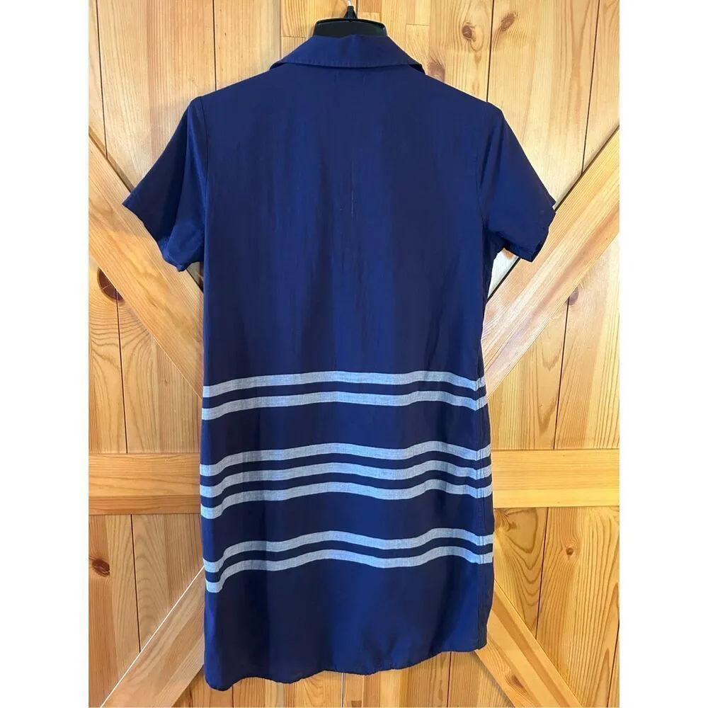 U.S. Polo Assn. LACE UP STRIPED DRESS Size Medium (8522) - Image 5