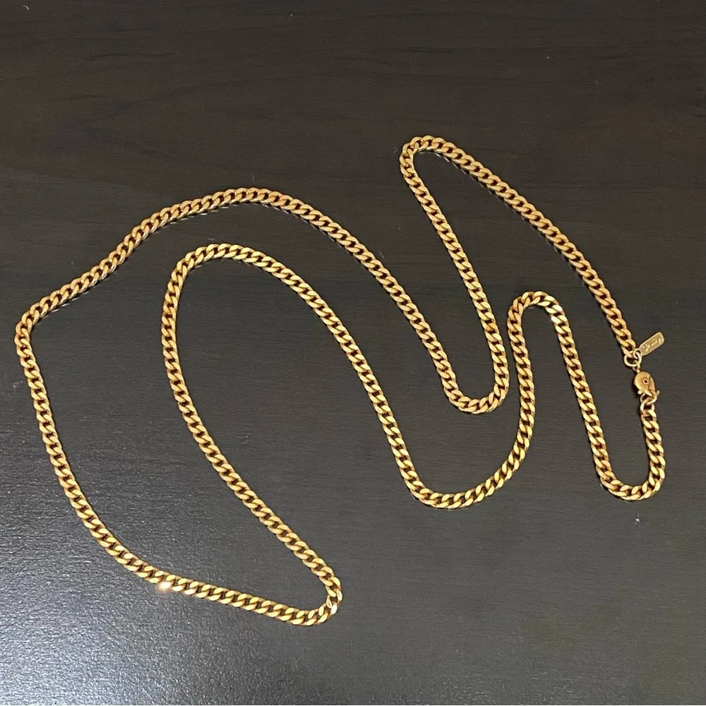 Vintage MONET Gold Plated Miami Cuban Link Vermeil 36-inch Long Necklace - Image 4