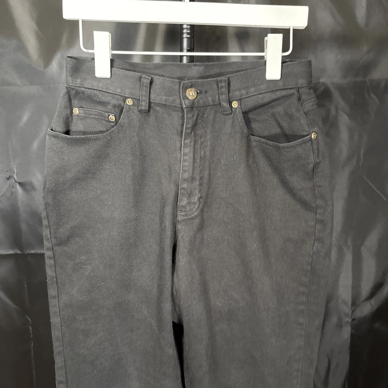 Liz Claiborne Womens Denim Jeans 10 Petite  Black Classic High Rise - Image 3