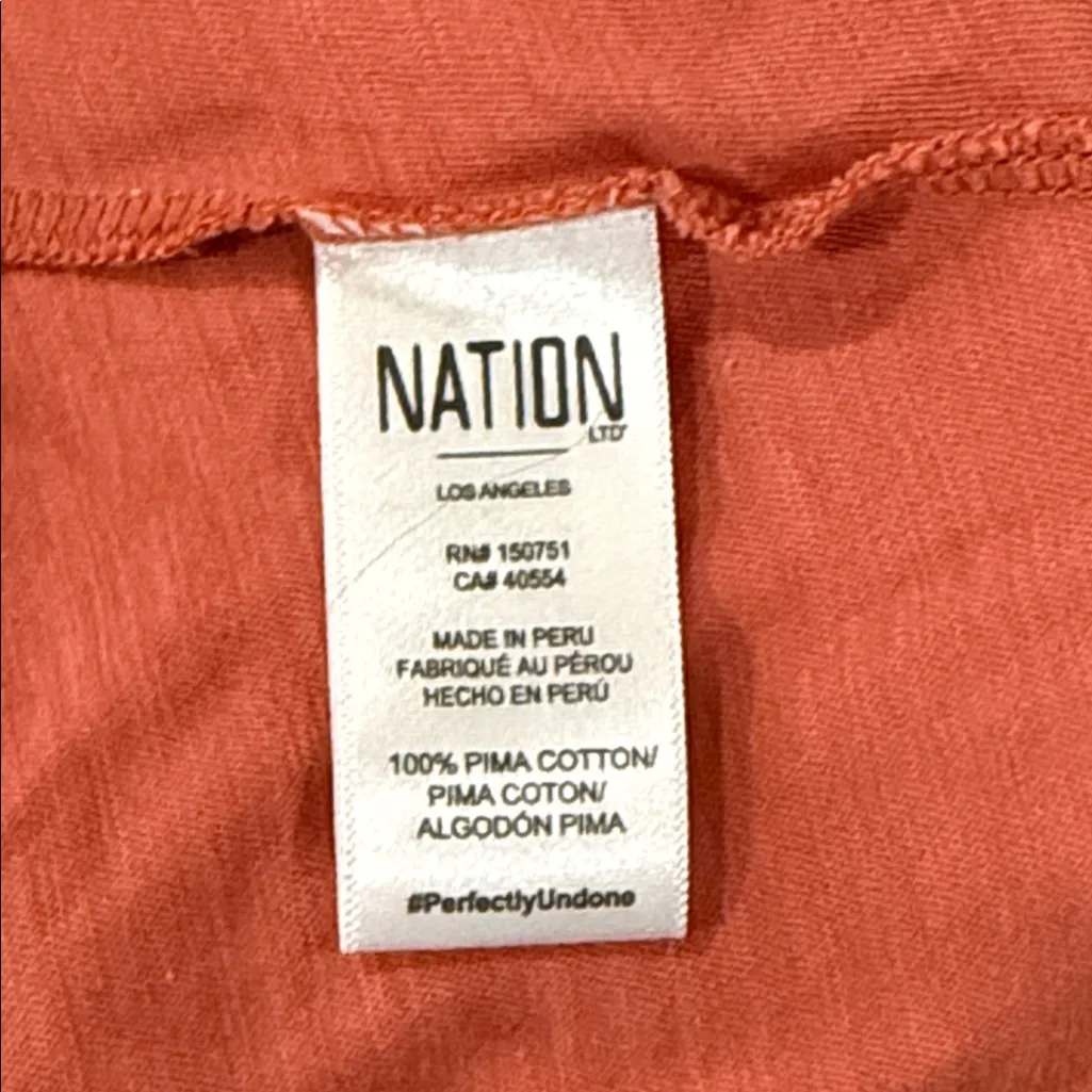 Nation LTD Celine Tee in Cayenne V neck Puff Sleeve size M - Image 5