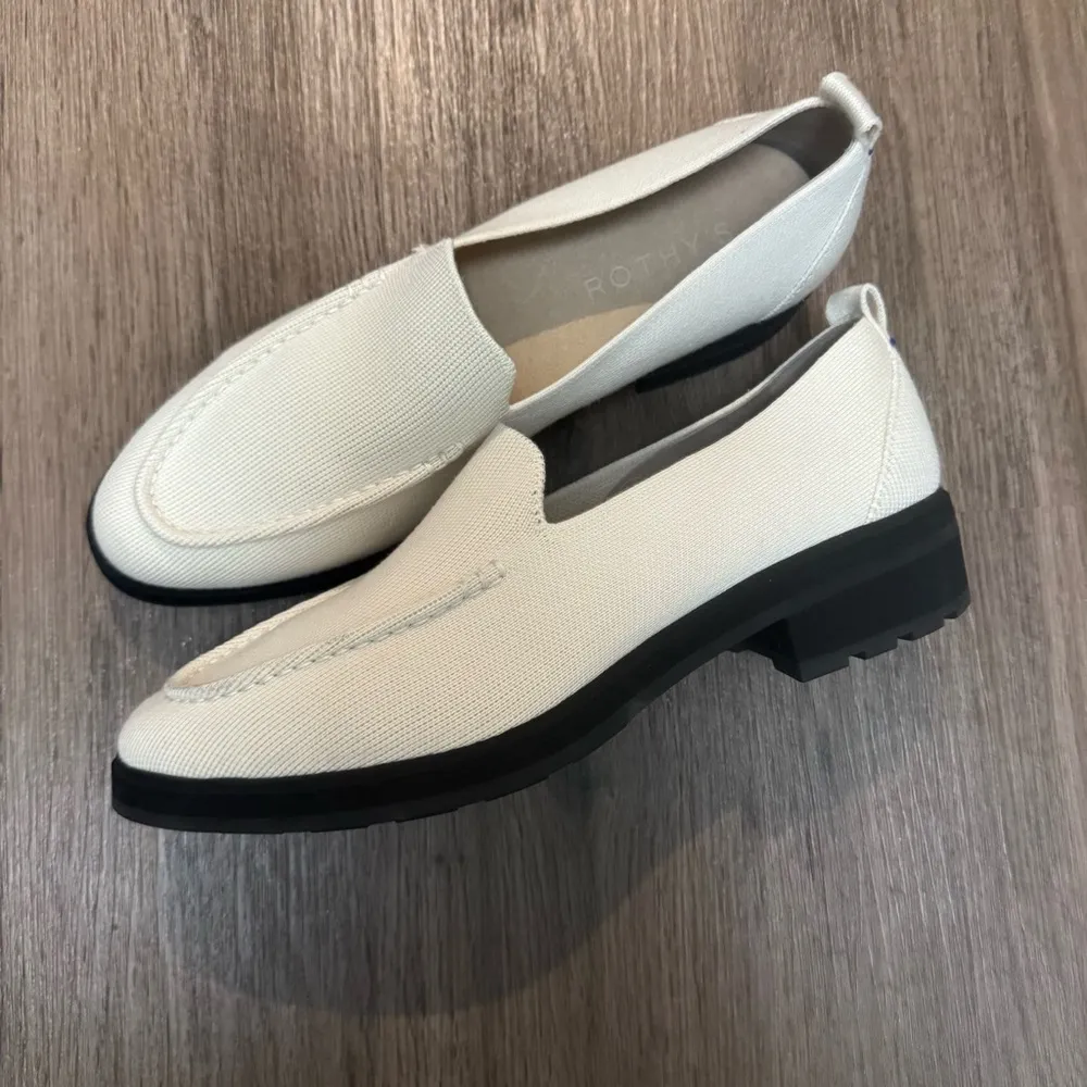 Rothy’s The Lug Loafers - Ivory Melino Wool Upper Women’s Size 12 - Image 2