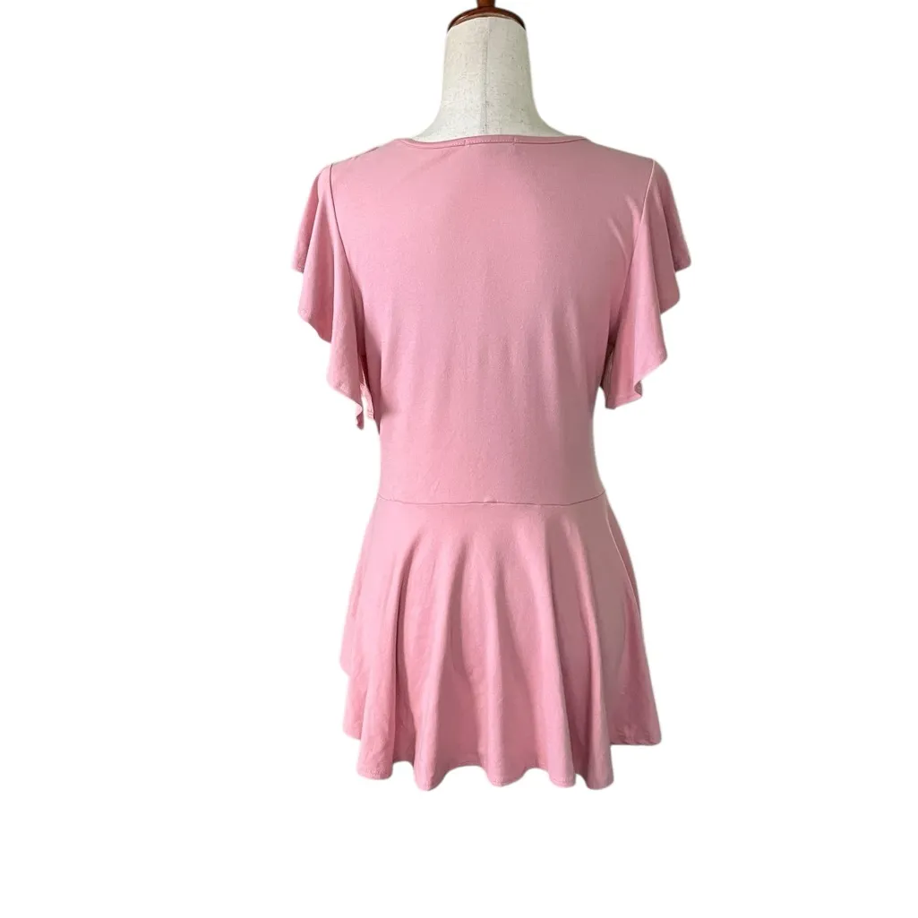 Julia pink graphic print peplum top with a "Bonita" text design Black Size M - Image 5