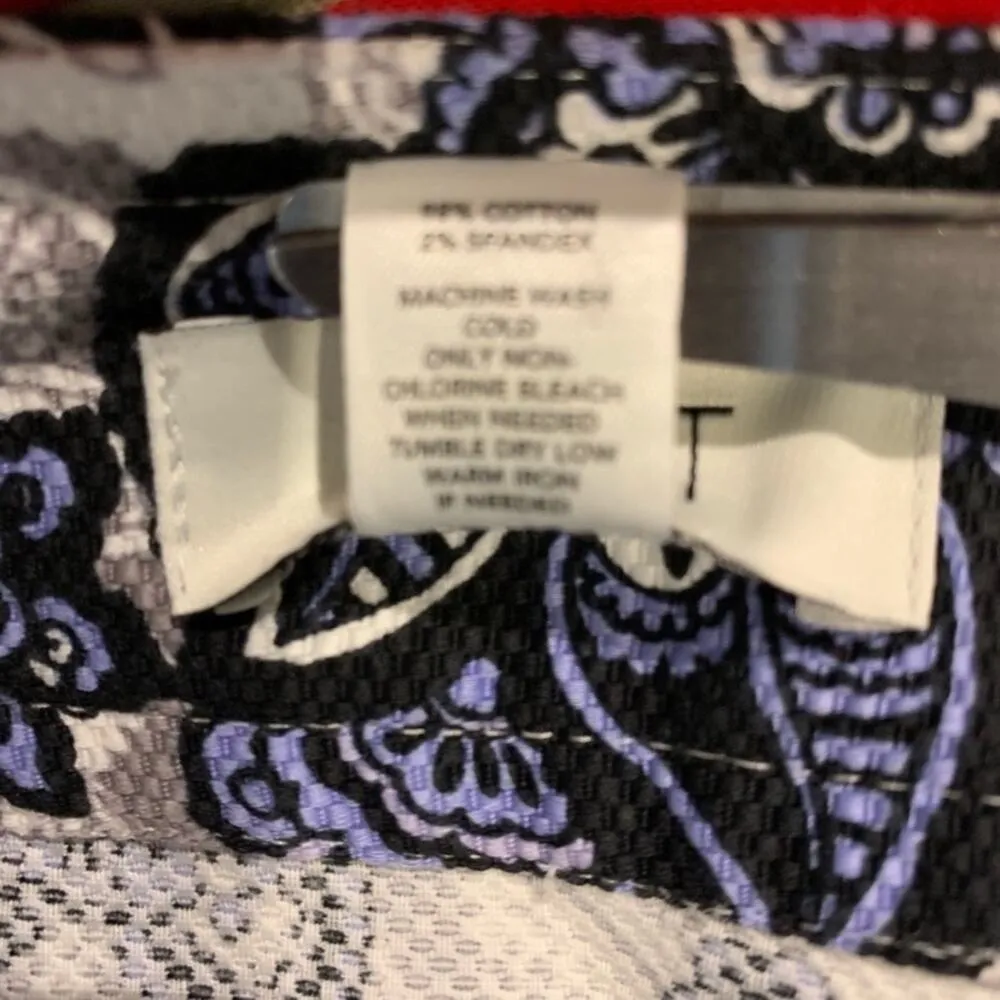 LOFT Skirt Floral Paisley Black Blue White Skirt Sz 10 - Image 8