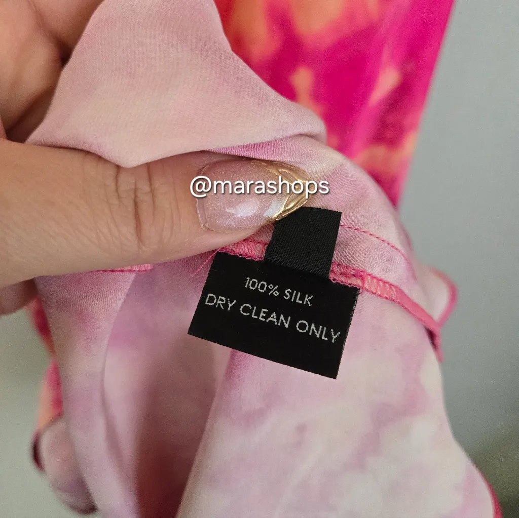 Roy G Rose Quartz Psychedelic Silk Slip Midi Dress Pink - Image 7