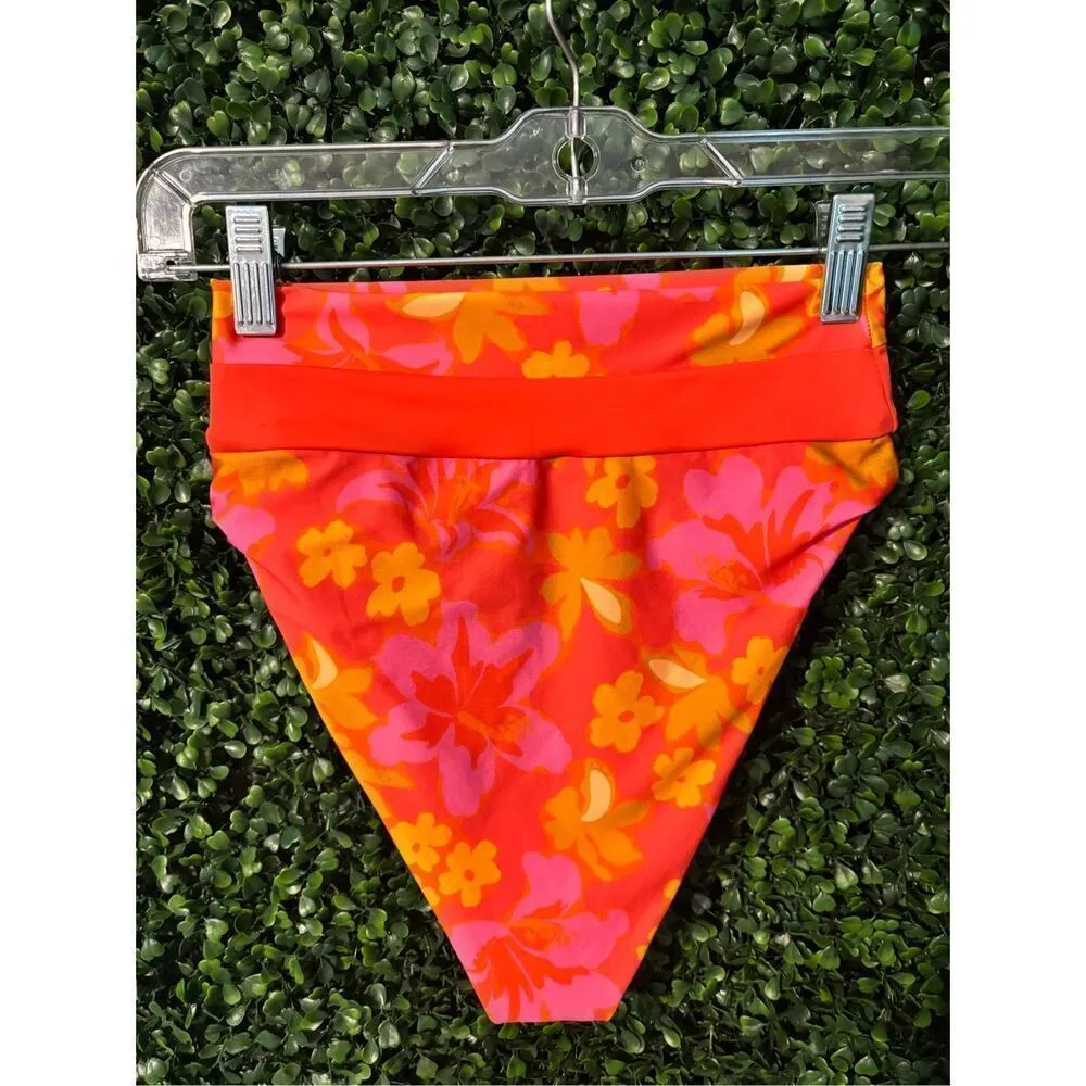Beach Riot Racquel Bikini Bottom Hula Hibiscus Floral Size Small NWOT Revolve Sw - Image 3