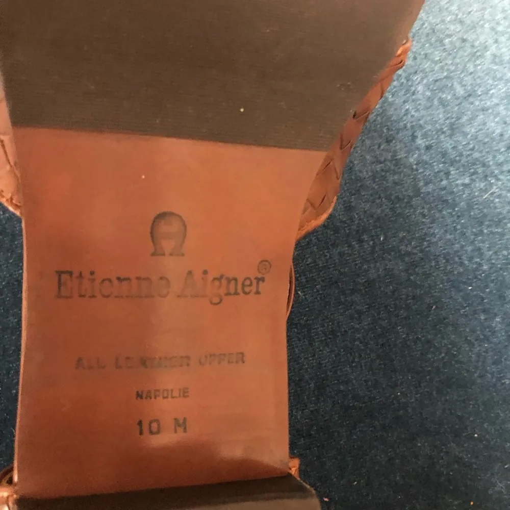 Etienne Aigner  Italian fisherman genuine leather close toe heeled sandals sz 10 - Image 7