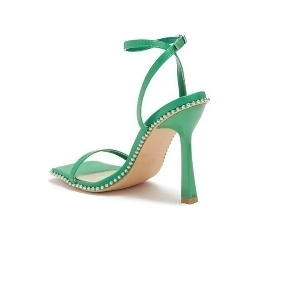 Studded Strappy Heel Green Size 10 - Image 3