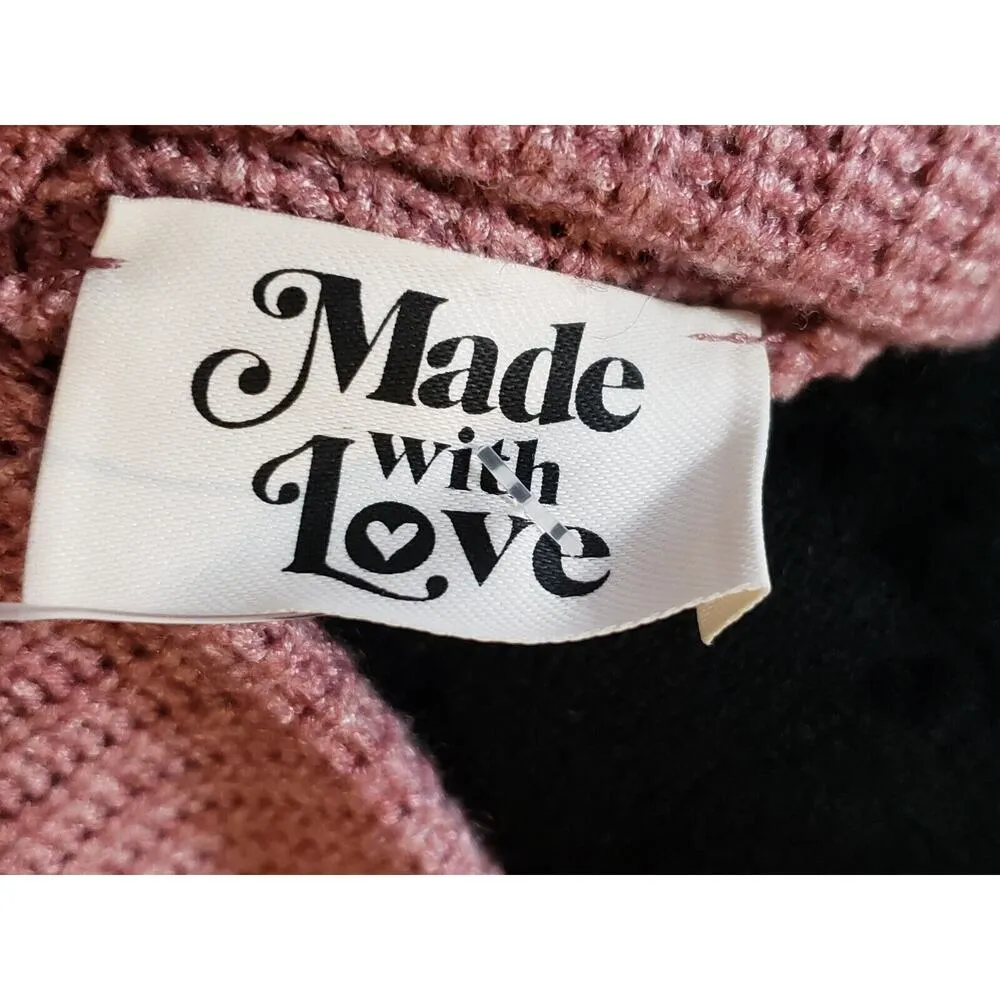 Made With Love Women's Pink Rayon Cold Shoulder Long Sleeve Knee Length Dress M Size M - Image 11